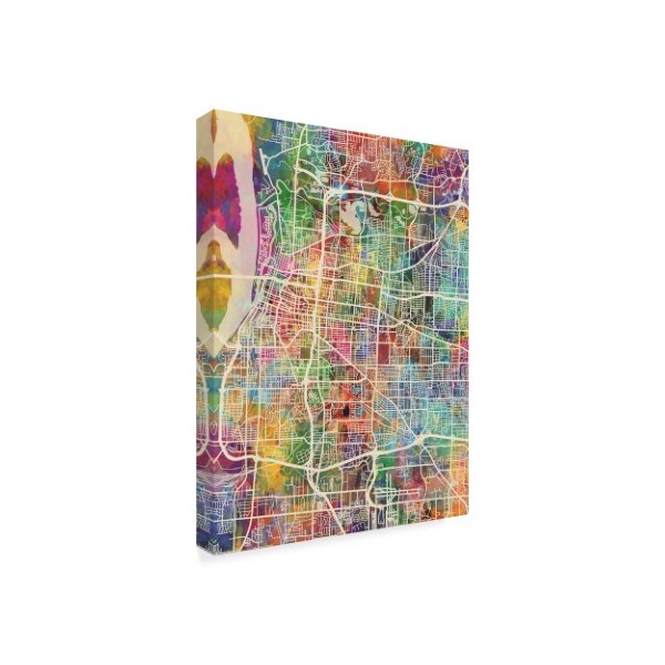 Michael Tompsett 'Memphis Tennessee City Map' Canvas Art,14x19